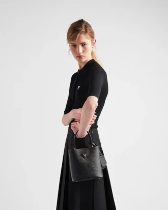 Μικρή τσάντα Prada Panier από δέρμα Saffiano Μικρή τσάντα Prada Panier από δέρμα Saffiano