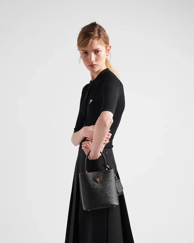 Μικρή τσάντα Prada Panier από δέρμα Saffiano Μικρή τσάντα Prada Panier από δέρμα Saffiano