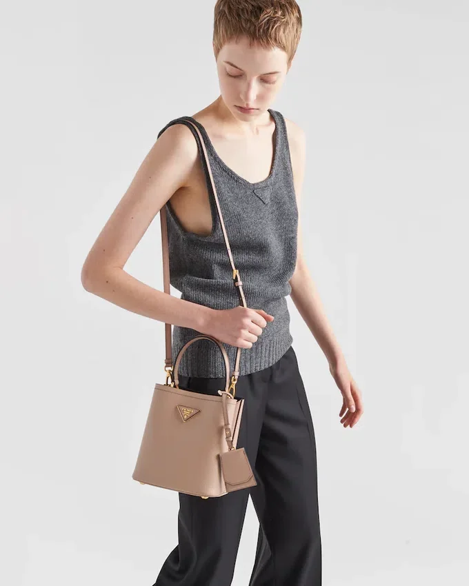 Μικρή τσάντα Prada Panier από δέρμα Saffiano Μικρή τσάντα Prada Panier από δέρμα Saffiano