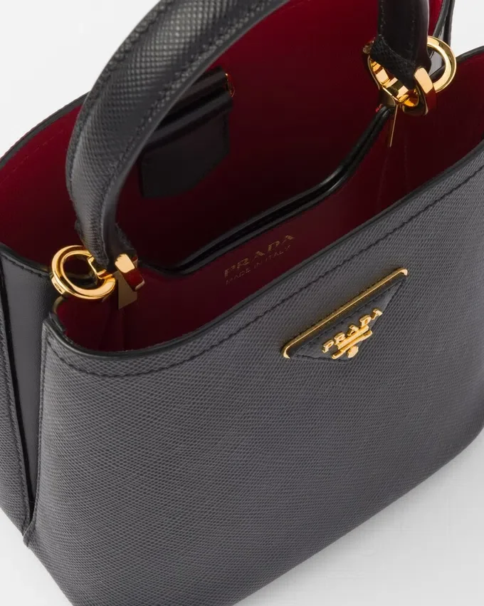 Μικρή τσάντα Prada Panier από δέρμα Saffiano Μικρή τσάντα Prada Panier από δέρμα Saffiano