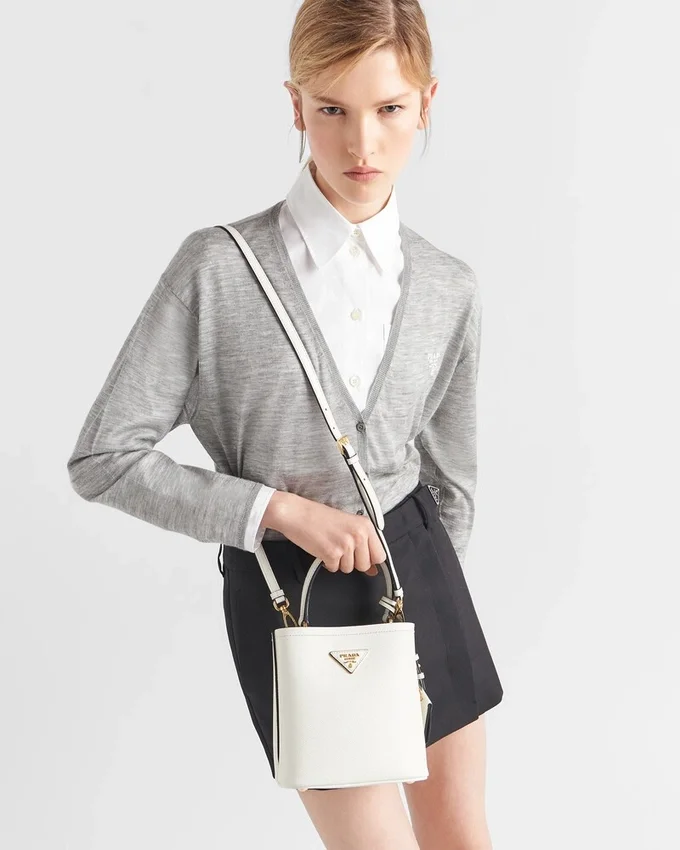Μικρή τσάντα Prada Panier από δέρμα Saffiano Μικρή τσάντα Prada Panier από δέρμα Saffiano