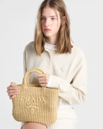 Μικρή τσάντα tote με πλέξη