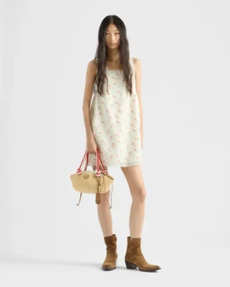 Μίνι φόρεμα από λινό με floral print Μίνι φόρεμα από λινό με floral print