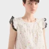 Μίνι φόρεμα από βαμβακερό μπατίστ με floral print