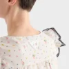 Μίνι φόρεμα από βαμβακερό μπατίστ με floral print