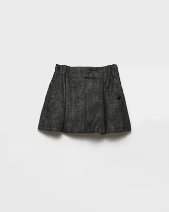 Μίνι φούστα από μάλλινο ύφασμα Gingham Check Moulina Μίνι φούστα από μάλλινο ύφασμα Gingham Check Moulina