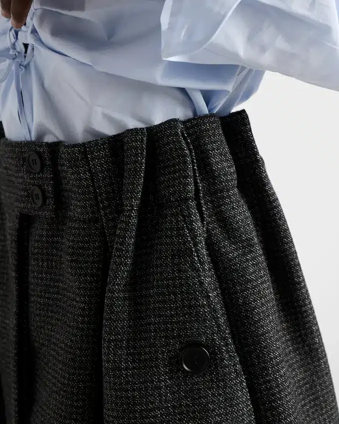 Μίνι φούστα από μάλλινο ύφασμα Gingham Check Moulina Μίνι φούστα από μάλλινο ύφασμα Gingham Check Moulina