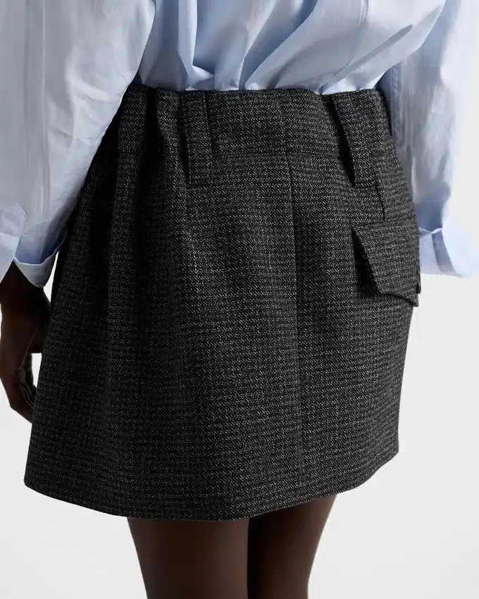 Μίνι φούστα από μάλλινο ύφασμα Gingham Check Moulina Μίνι φούστα από μάλλινο ύφασμα Gingham Check Moulina
