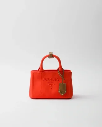 Μίνι τσάντα Prada Jardiniare από βαμβακερό καμβά