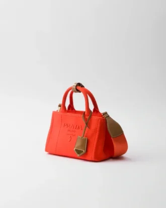 Μίνι τσάντα Prada Jardiniare από βαμβακερό καμβά