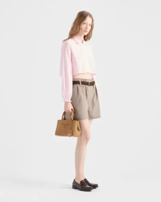 Μίνι τσάντα Prada Jardiniare από βαμβακερό καμβά