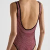 Μονοκόμματο μαγιό από ριγέ ύφασμα Interlock Jersey Μονοκόμματο μαγιό από ριγέ ύφασμα Interlock Jersey