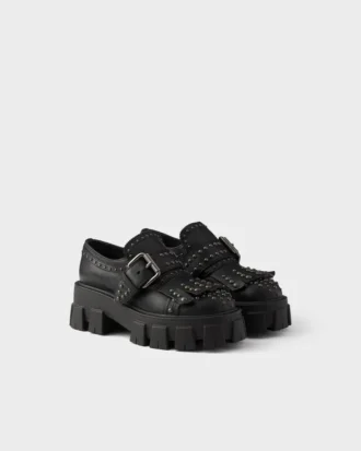 Monolith δερμάτινα loafers με καρφιά