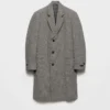 Μονόπετο παλτό από μαλλί με μοτίβο houndstooth Μονόπετο παλτό από μαλλί με μοτίβο houndstooth