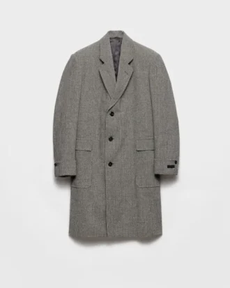 Μονόπετο παλτό από μαλλί με μοτίβο houndstooth Μονόπετο παλτό από μαλλί με μοτίβο houndstooth