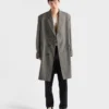 Μονόπετο παλτό από μαλλί με μοτίβο houndstooth Μονόπετο παλτό από μαλλί με μοτίβο houndstooth