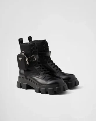 Μπότες Monolith από βουρτσισμένο δέρμα και Re-Nylon με θήκη Μπότες Monolith από βουρτσισμένο δέρμα και Re-Nylon με θήκη
