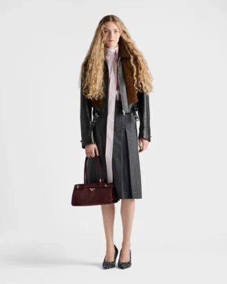 Μπουφάν από δέρμα και shearling
