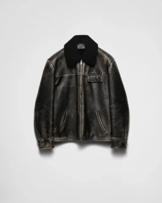 Μπουφάν από δέρμα Nappa και shearling