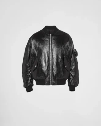 Μπουφάν Bomber από δέρμα Nappa