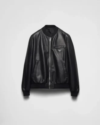 Μπουφάν Bomber από δέρμα Nappa