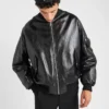 Μπουφάν Bomber από δέρμα Nappa Μπουφάν Bomber από δέρμα Nappa