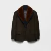 Μπουφάν Caban από σουέτ και shearling