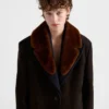 Μπουφάν Caban από σουέτ και shearling