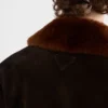 Μπουφάν Caban από σουέτ και shearling