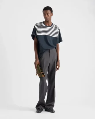 Oversized ριγέ βαμβακερό T-shirt
