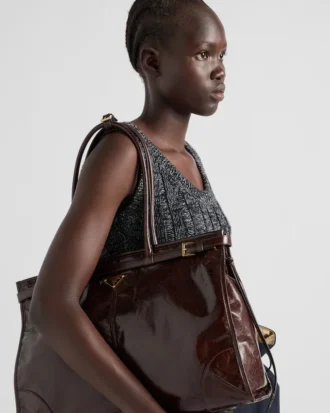 Πολύ μεγάλη δερμάτινη τσάντα Prada Bonnie