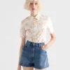 Πουκάμισο από ποπλίν με κοντό μανίκι και floral print Πουκάμισο από ποπλίν με κοντό μανίκι και floral print