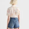 Πουκάμισο από ποπλίν με κοντό μανίκι και floral print Πουκάμισο από ποπλίν με κοντό μανίκι και floral print