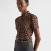 Πουκάμισο με κοντά μανίκια και floral print από ζορζέτ Πουκάμισο με κοντά μανίκια και floral print από ζορζέτ