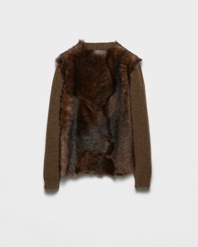 Πουλόβερ από μαλλί και shearling Πουλόβερ από μαλλί και shearling
