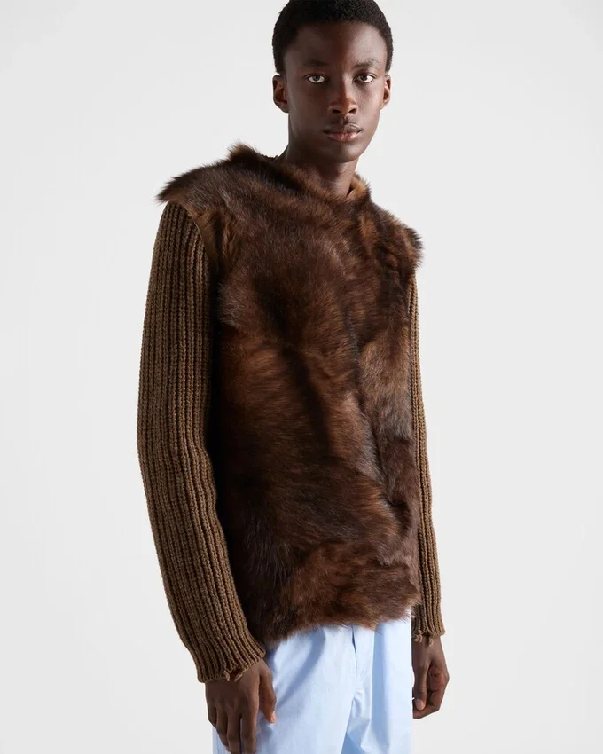 Πουλόβερ από μαλλί και shearling Πουλόβερ από μαλλί και shearling