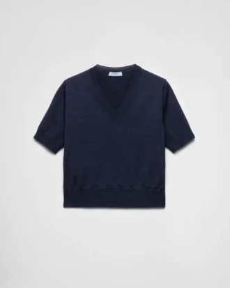 Πουλόβερ από μαλλί με V-neck