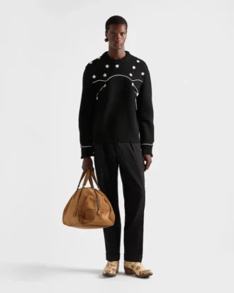 Πουλόβερ από μαλλί Shetland σε oversized μέγεθος