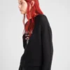 Πουλόβερ με λαιμόκοψη και λογότυπο Prada από κασμίρ και μαλλί Πουλόβερ με λαιμόκοψη και λογότυπο Prada από κασμίρ και μαλλί