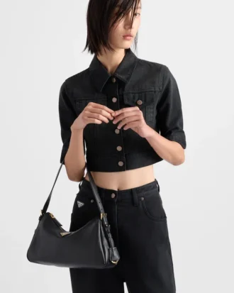 Prada Aimae Μεσαίου Μεγέθους Δερμάτινη Τσάντα Ώμου