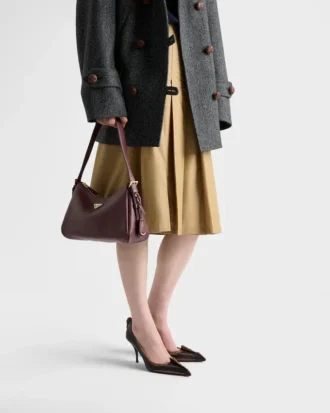 Prada Aimae Μεσαίου Μεγέθους Δερμάτινη Τσάντα Ώμου
