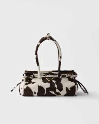 Prada Bonnie Μεσαίου μεγέθους τσάντα από δέρμα με τύπωμα