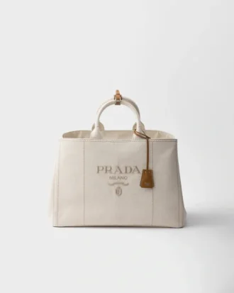 Prada Jardiniare Εξαιρετικά μεγάλη τσάντα tote από μείγμα λινού