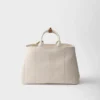 Prada Jardiniare Εξαιρετικά μεγάλη τσάντα tote από μείγμα λινού Prada Jardiniare Εξαιρετικά μεγάλη τσάντα tote από μείγμα λινού