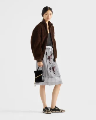 Prada Petit Sac Noir Μίνι τσάντα τύπου μπουκέτο από βελούδο και δέρμα Nappa
