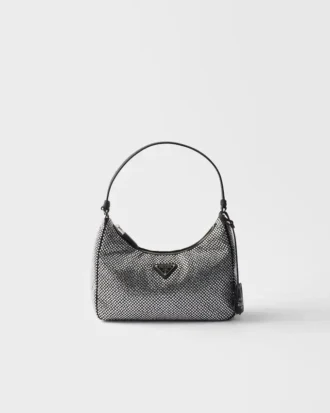 Prada Re-Edition 2005 Μίνι τσάντα από σατέν με κρύσταλλα
