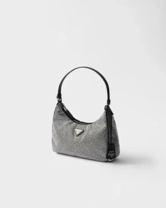 Prada Re-Edition 2005 Μίνι τσάντα από σατέν με κρύσταλλα