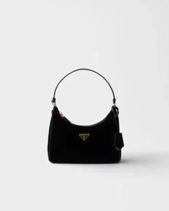Prada Re-Edition 2005 Μίνι τσάντα από βελούδο και δέρμα Saffiano