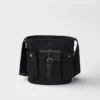 Prada Route Mini Τσάντα τύπου μπουκέτο από καμβά και δέρμα Prada Route Mini Τσάντα τύπου μπουκέτο από καμβά και δέρμα