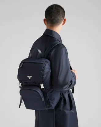 Σακίδιο πλάτης από Re-Nylon και δέρμα Saffiano